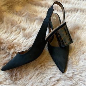 Zara Slingback Tortoiseshell Heel Shoes